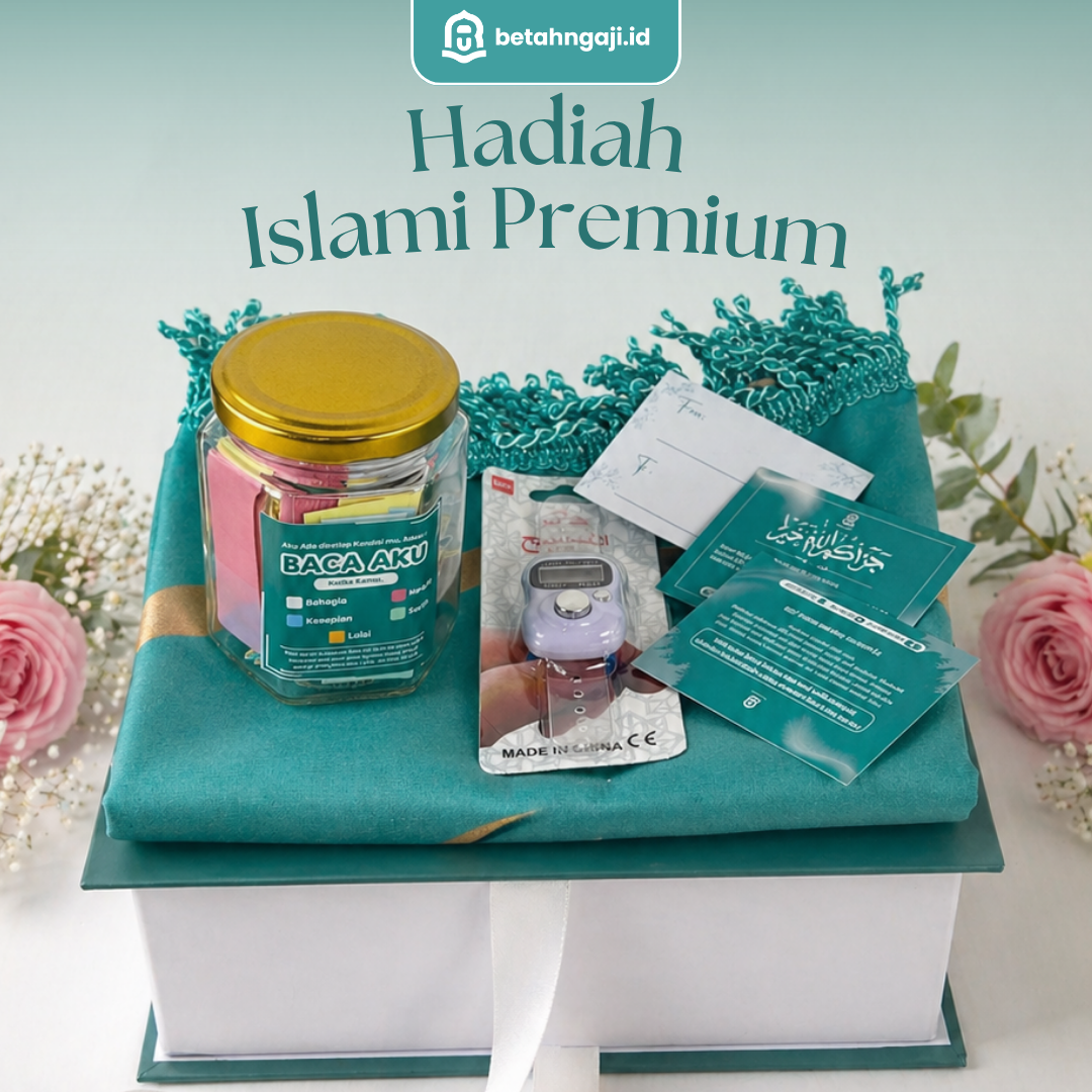 Hampers Islami Premium / Gift Box – Al Qur’an Jar, Sajadah Turki & Tasbih Digital